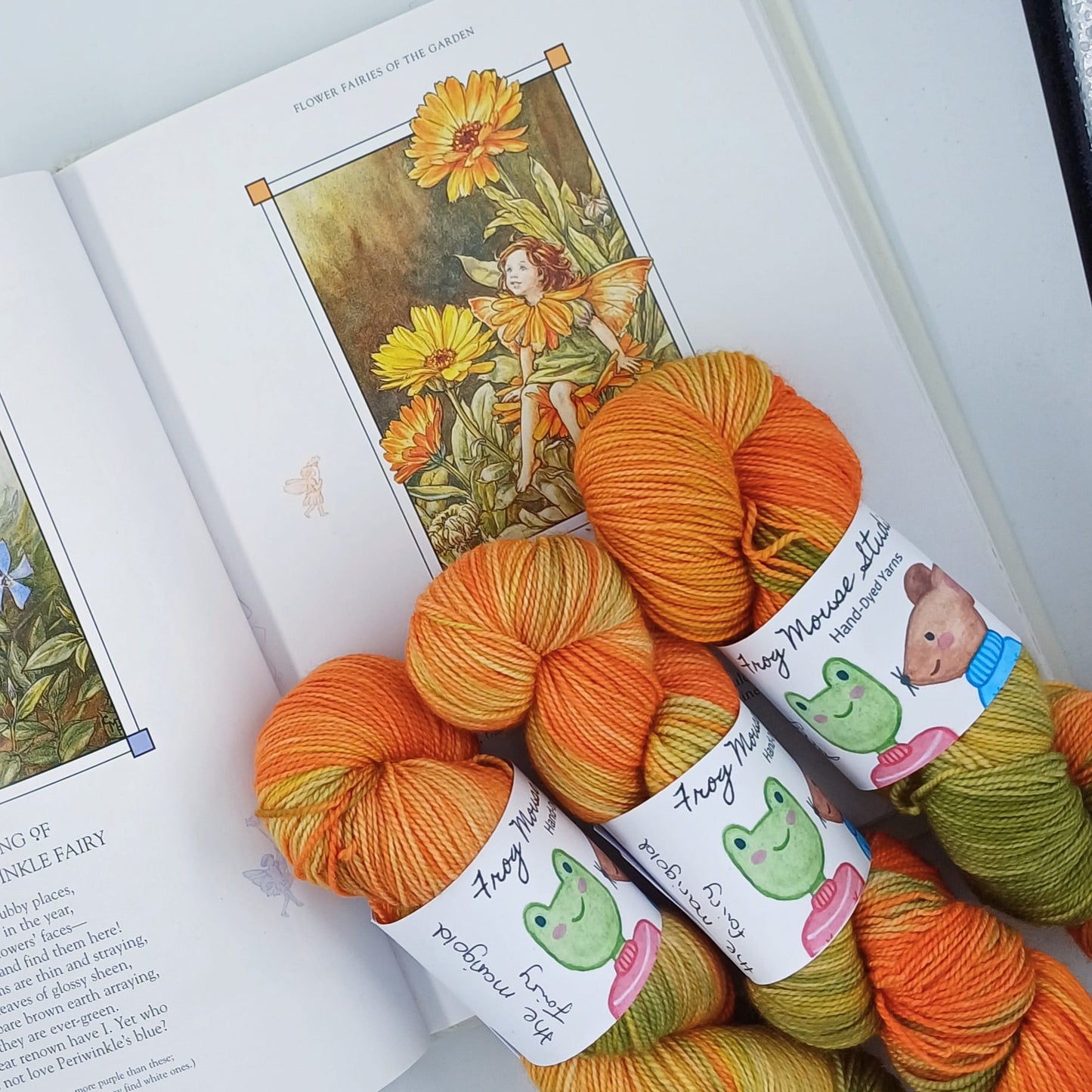 "The Marigold Fairy" on Frog Mouse Twisty Sock